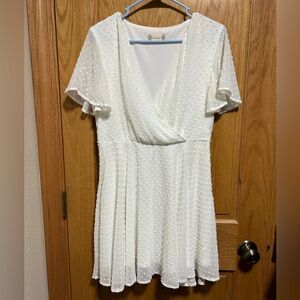 Altar'd State White Textured Mini Dress
